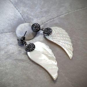 💎NEW💎 NATURAL WHITE SHELL ANGEL WINGS EARRINGS
